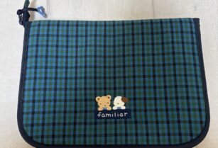 ファミリア 母子手帳ケース 青チェック くま 母子手帳 ケース ポーチ ブルー｜ファミリア / familiar 2025