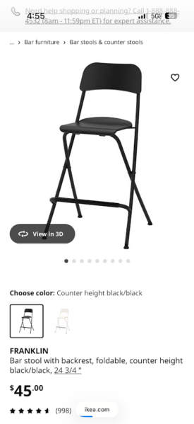 IKEA バーチェア・カウンターチェア2脚セット