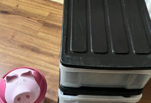 3段収納ケース大きめ・ぶたさんゴミ箱
